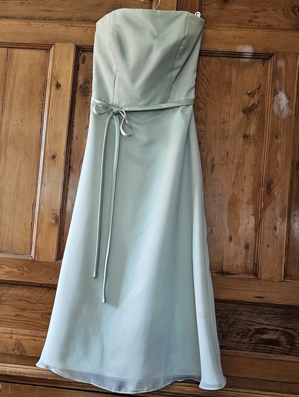 After Six Strapless Mint Green A-Line Dress with Waist Tie
